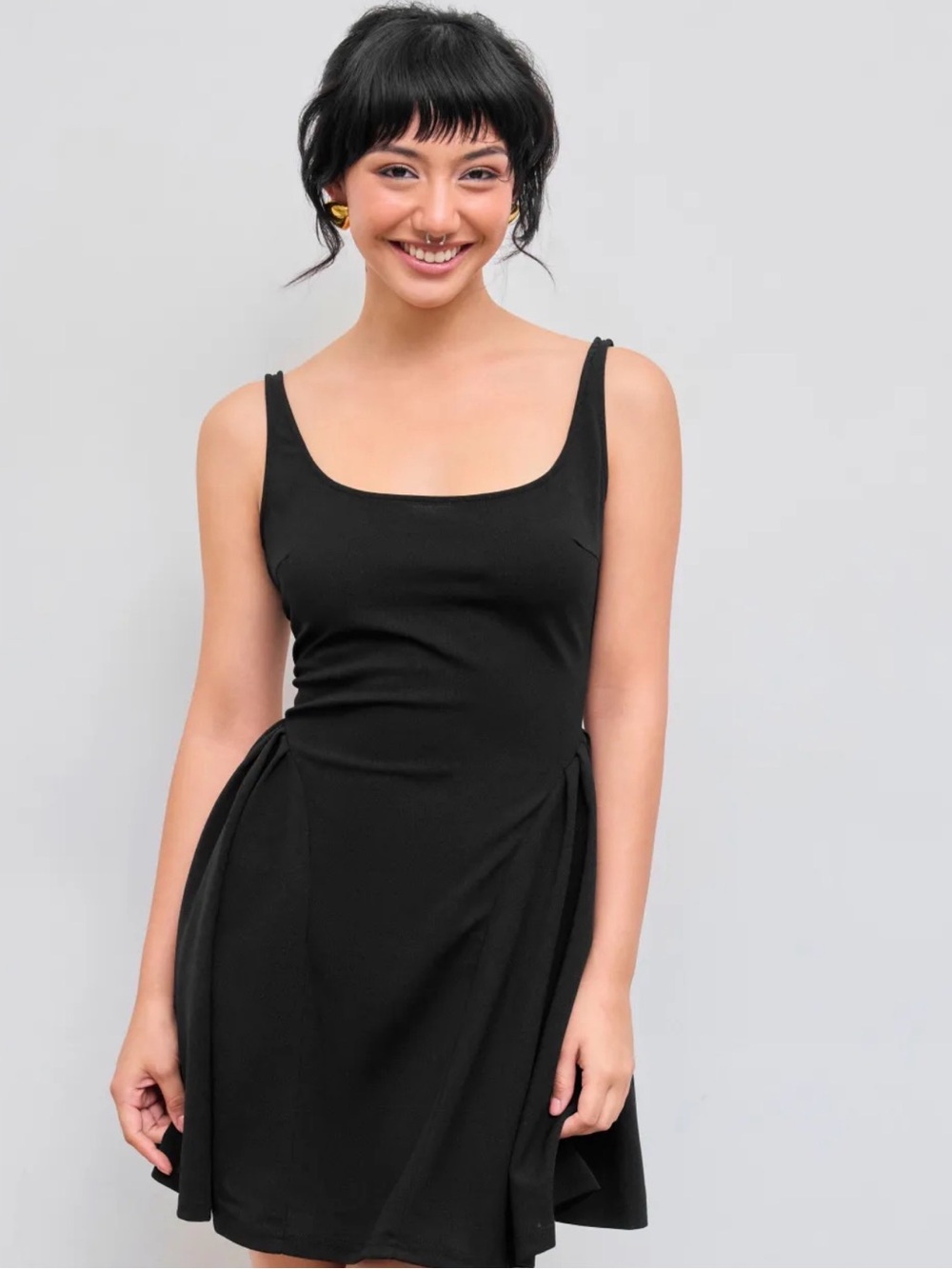 Cider Black Sleeveless Midi Dress